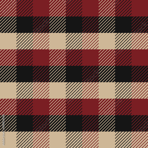Geometric vector pattern. Warm brown plaid plaid of warm colors for gift paper, textiles. For the design.
