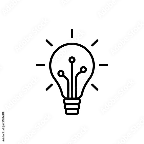 Lightbulb outline icons, minimalist vector illustration ,simple transparent graphic element .Isolated on white background