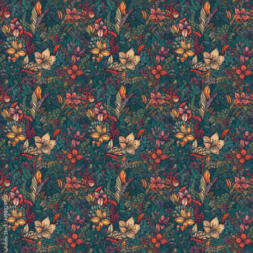Seamless Tropical Pattern Tile