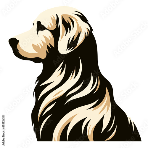 An artistic interpretation of a golden retriever in a minimalist style