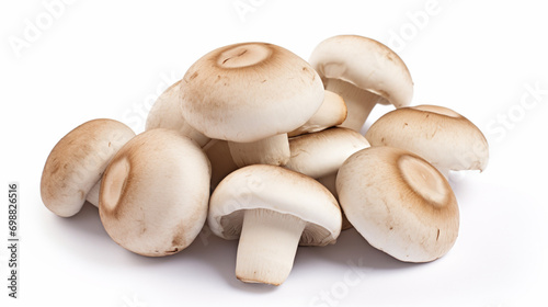 Mushrooms, Crimini Mushrooms Isolated on White Background. Brown cap champignons. AI Generative