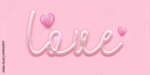 Love pink editable 3d vector text effect