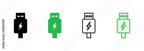 Usb icon set. Flash disk icon vector