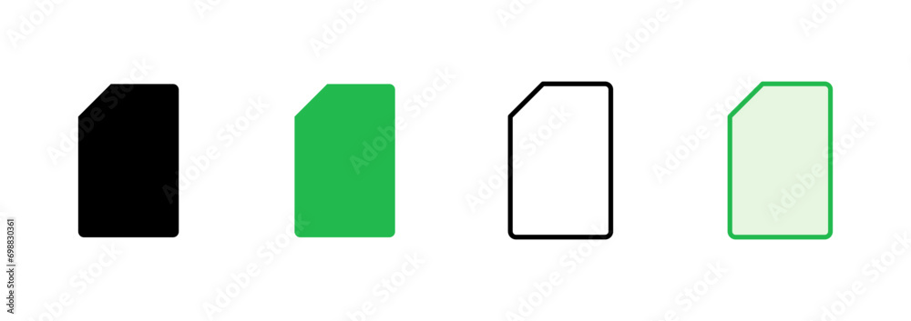 Sim card icon set. dual sim card icon vector Sim card icon set. dual sim card icon vector