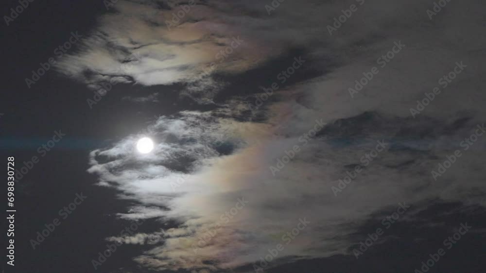 Tokyo, Japan - December 27, 2023: A full moon covered with faint clouds in Japan Tokyo, Japan - December 27, 2023: A full moon covered with faint clouds in Japan