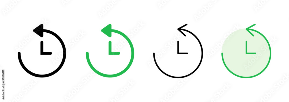 History icon set. recent event history History icon set. recent event history