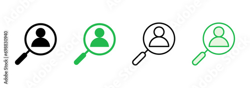 Hiring icon set. Search job vacancy icon. Human resources concept. Recruitment