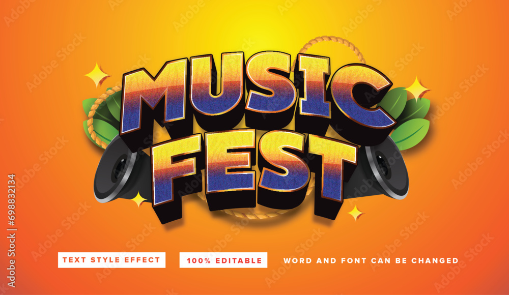 Music fest Text Style Effect Editable