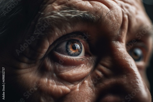 Eye disease causing vision loss due to aging. Generative AI photo