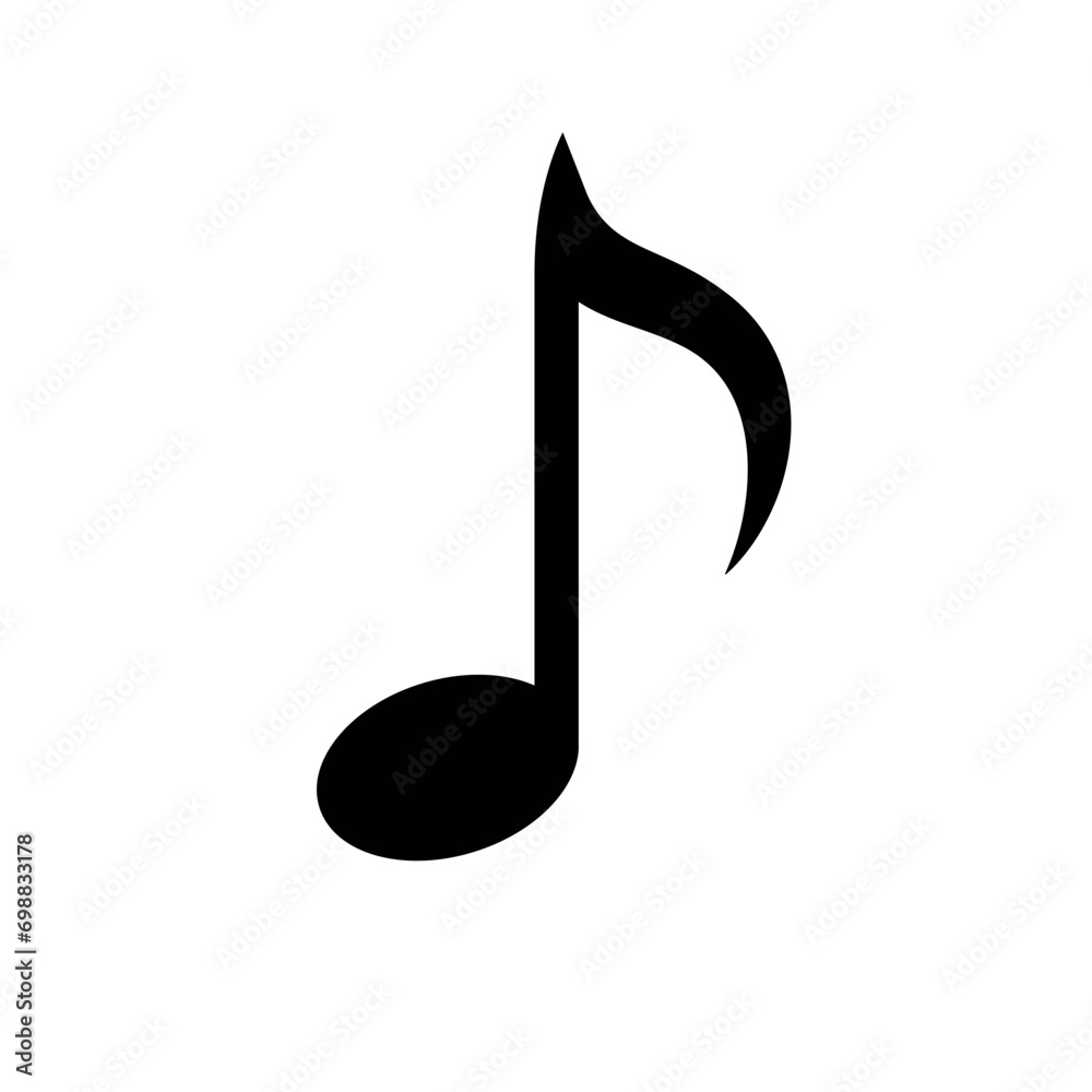 Vector flat music note isolated on white background Vector flat music note isolated on white background