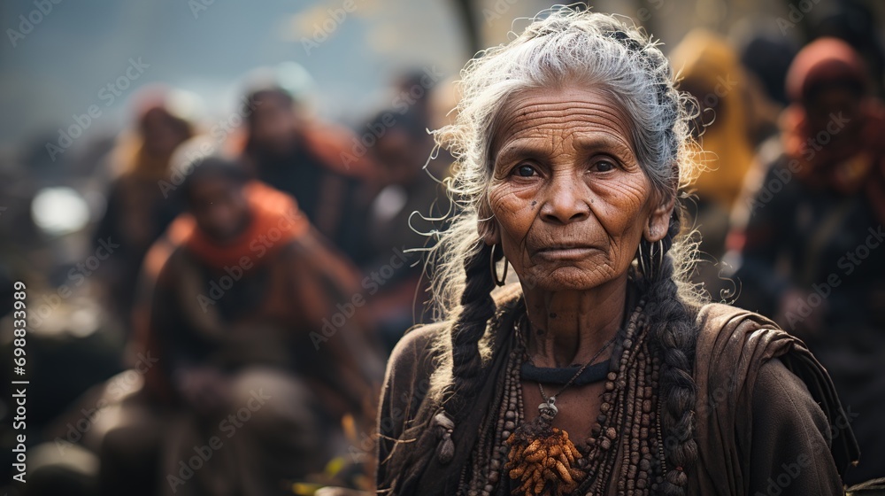Photo of an old indigenous woman.