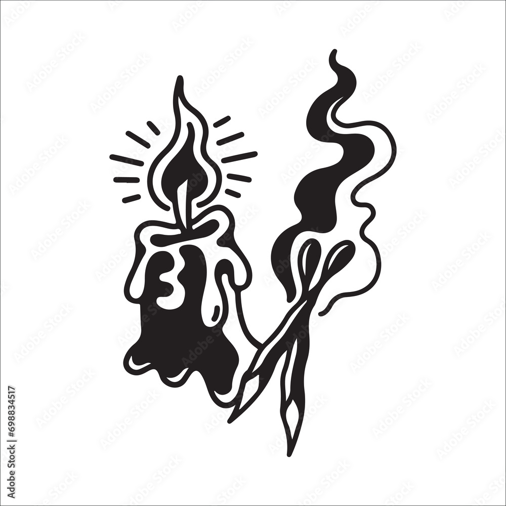Fototapeta premium vector illustration of candles and matches