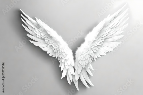 available White angel wings isolated cutout on transparen photo