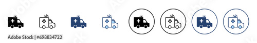 Ambulance icon vector. ambulance truck sign and symbol. ambulance car