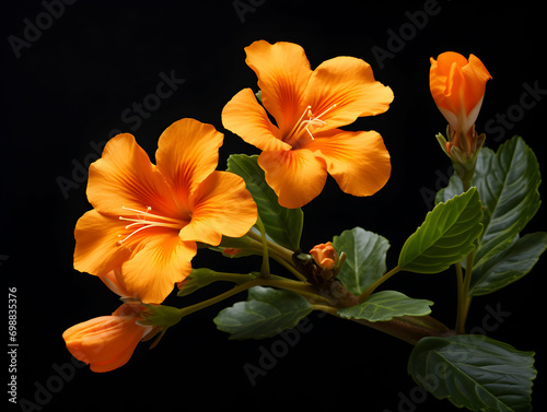 crossandra flower in studio background, single crossandra flower, Beautiful flower, ai generated image photo