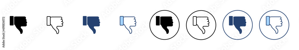 Dislike icon vector. dislike sign and symbol. Hand with thumb down Dislike icon vector. dislike sign and symbol. Hand with thumb down