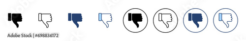 Dislike icon vector. dislike sign and symbol. Hand with thumb down