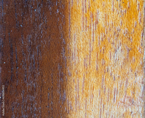 Light brown and dark brown wood floors The floor has contrast colors, rough texture, uneven color. Wooden background. Abstract background. © Rung