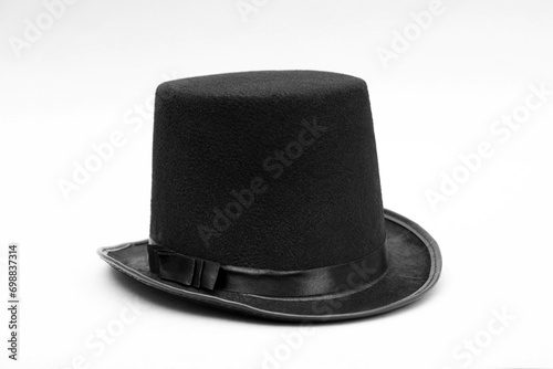 One magician top hat on white background