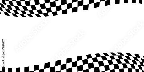 black white Checkered flag frame with copy space
