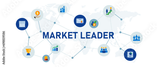 market leader success finance champion number one business reaching goal with strategy and teamwork award