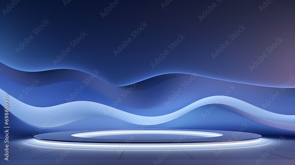 Fototapeta premium 3D Render Empty Display Background with, Display, Mockup, Presentation