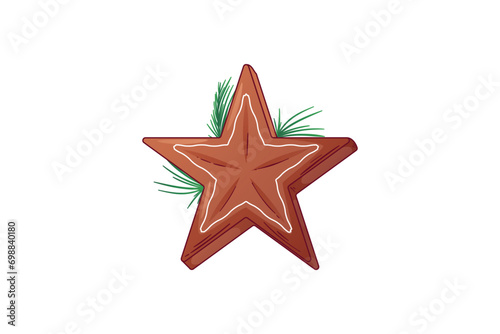Star Gingerbread Cookie Christmas Sticker