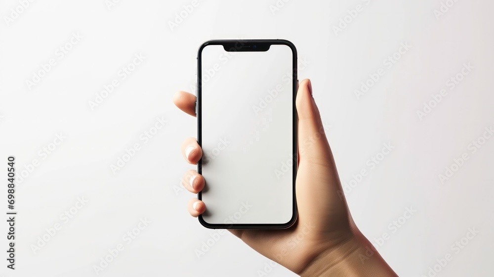 Mobile phone mockup with blank white screen in human hand, 3d render illustration put on a sweater, hold a smartphone Mobile digital device in arm isolated on white Mobile phone mockup with blank white screen in human hand, 3d render illustration put on a sweater, hold a smartphone Mobile digital device in arm isolated on white