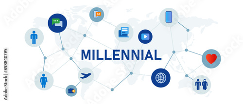 millennial people with modern lifestyle have smartphone technology social communication youth culture