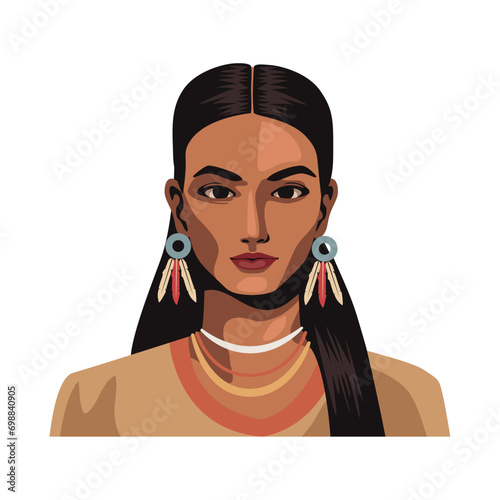 native american girl illustration