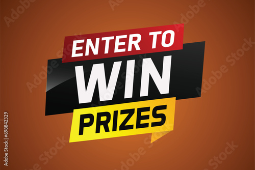 Enter to win prizes word concept vector illustration and 3d style for use landing page  template  ui  web  mobile app  poster  banner  flyer  background  gift card  coupon  wallpaper  