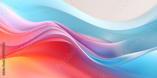 3D Render Fluid and Organic Waves in a Spectral Scene, Abstract, Organic, Waves