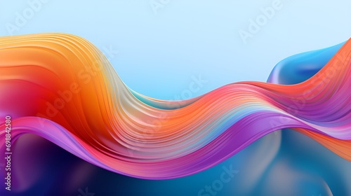 3D Render Fluid and Organic Waves in a Spectral Scene, Abstract, Organic, Waves