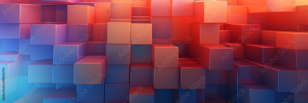 Fototapeta premium 3D Render Geometric Background with Subtle Gradient Tones