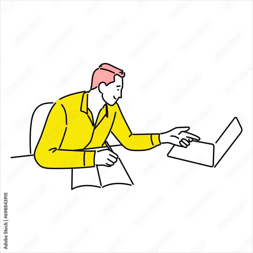 Business man, businessperson or employee staff people cartoon. Company professional minimalist illustration vector Business man, businessperson or employee staff people cartoon. Company professional minimalist illustration vector