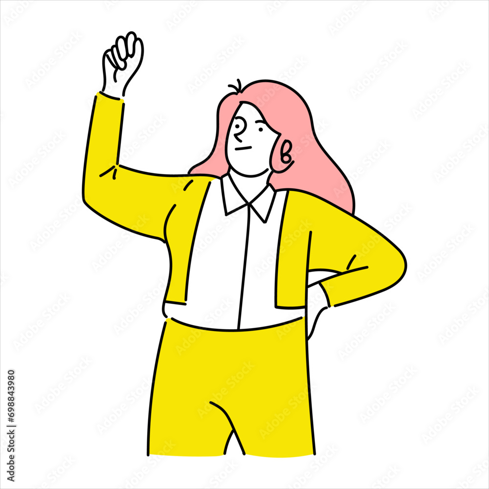 Business woman, businessperson or female employee staff people cartoon. Company professional minimalist illustration vector Business woman, businessperson or female employee staff people cartoon. Company professional minimalist illustration vector