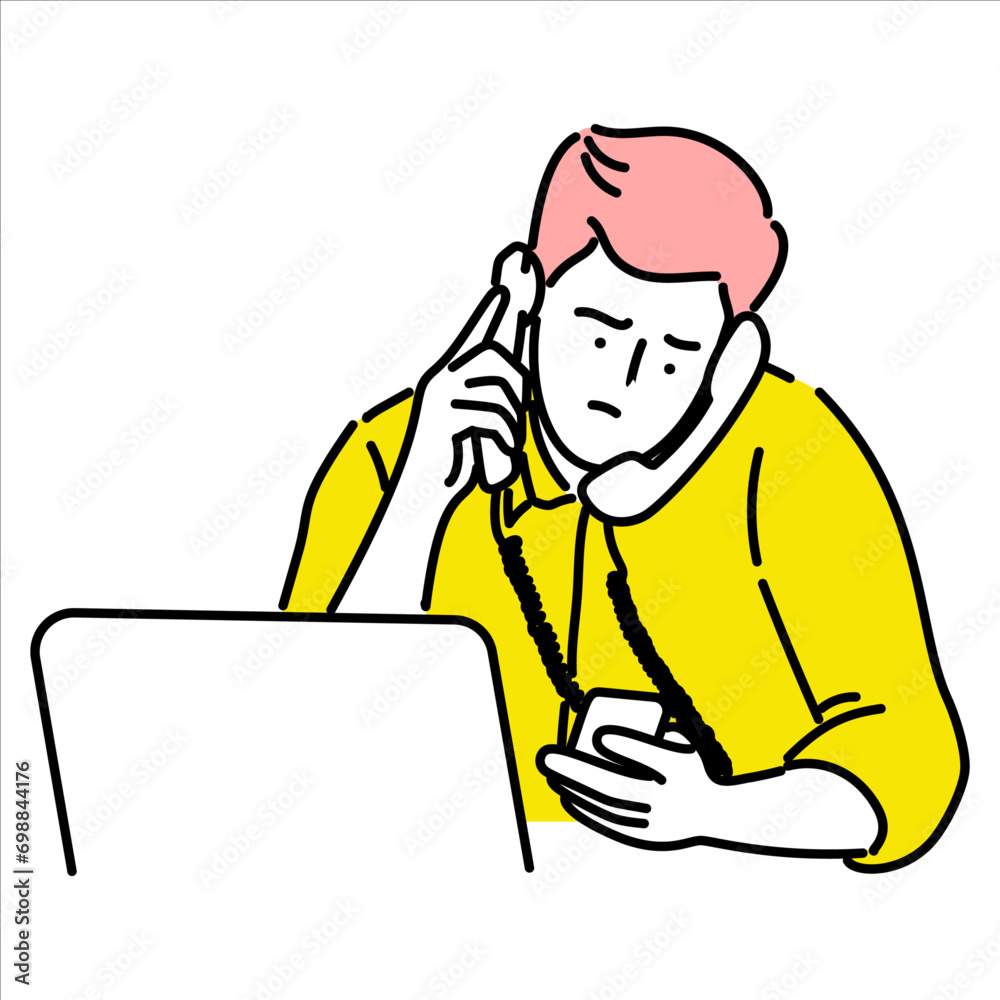 Business man, businessperson or employee staff people cartoon. Company professional minimalist illustration vector