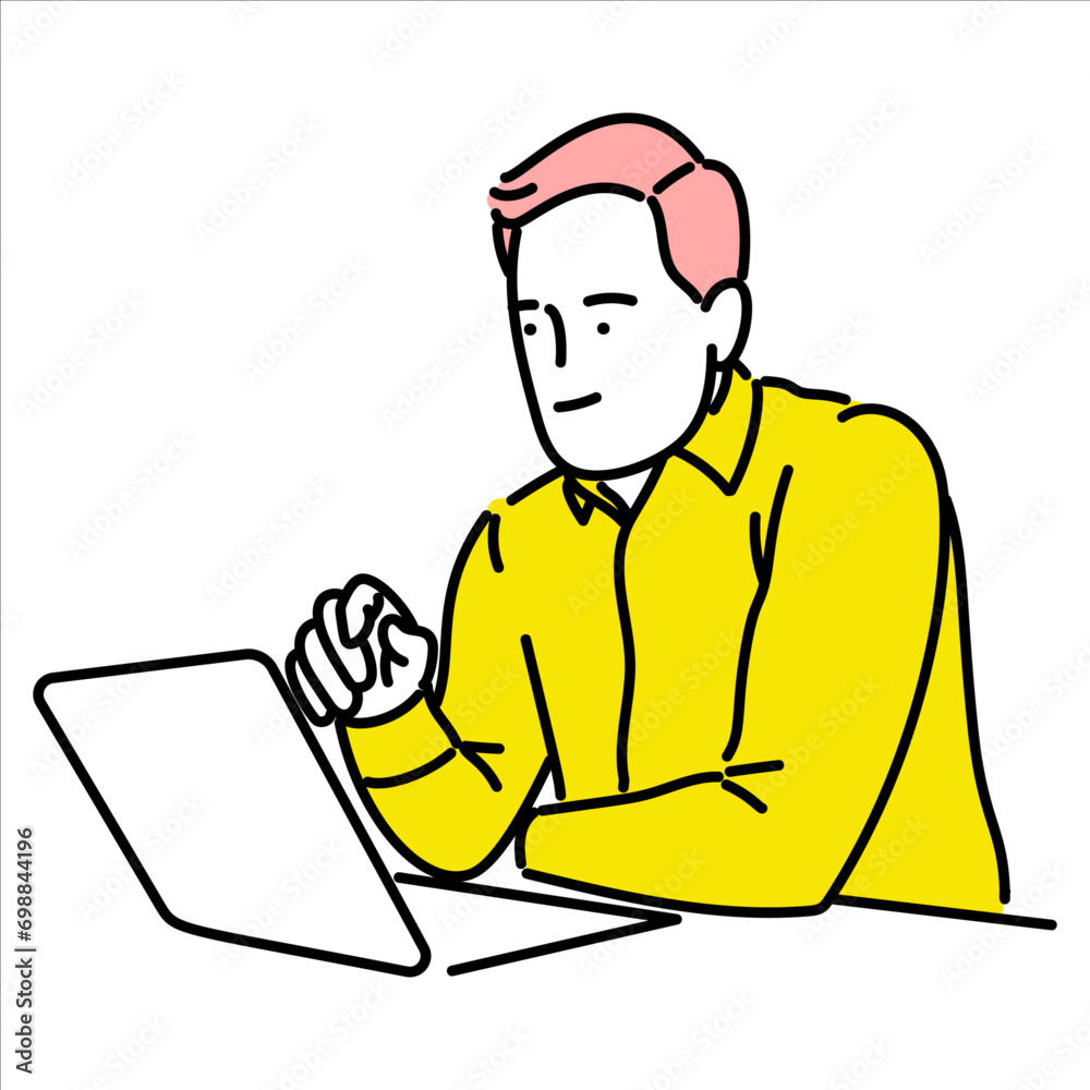 Business man, businessperson or employee staff people cartoon. Company professional minimalist illustration vector Business man, businessperson or employee staff people cartoon. Company professional minimalist illustration vector
