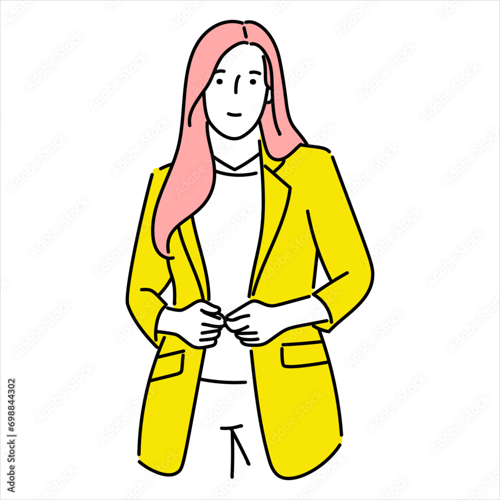 Business woman, businessperson or female employee staff people cartoon. Company professional minimalist illustration vector Business woman, businessperson or female employee staff people cartoon. Company professional minimalist illustration vector