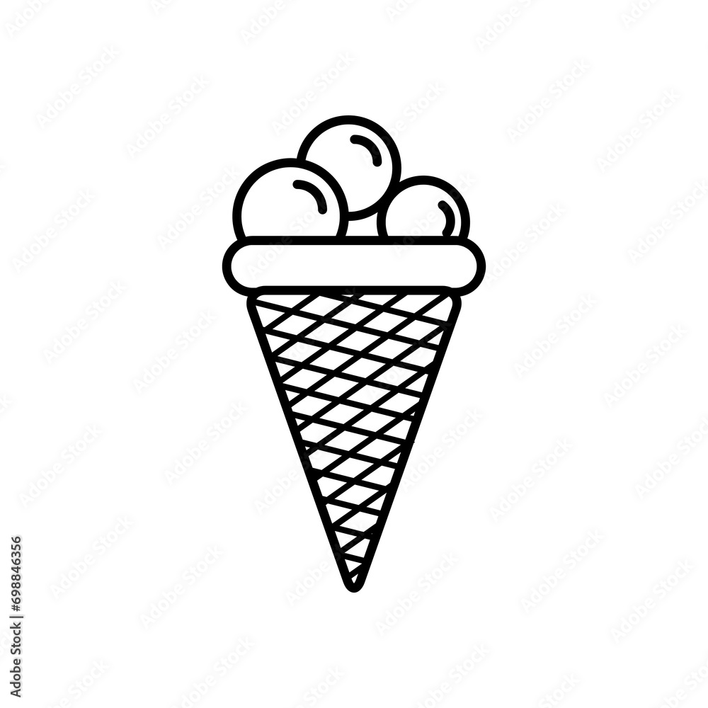 Ice cream line icon flat trendystyle illustration on white background..eps
