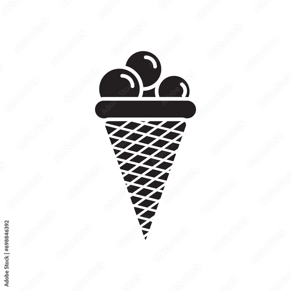 Ice cream simple flat trendy style illustrationn on white background..eps Ice cream simple flat trendy style illustrationn on white background..eps