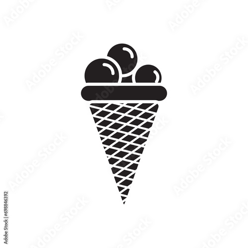 Ice cream simple flat trendy style illustrationn on white background..eps