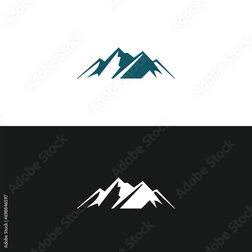 Mountains set. Hand drawn rocky peaks. Vector illustration