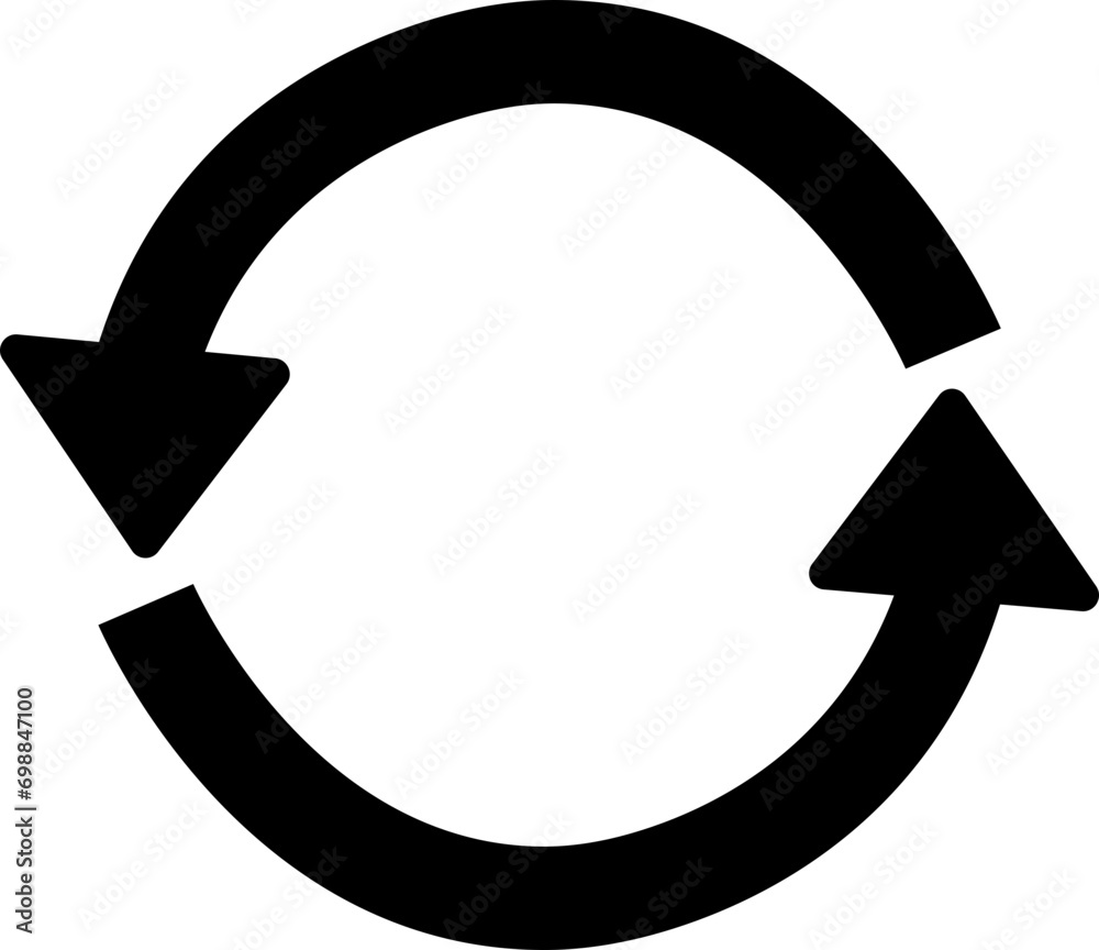 Black Fill Recycle vector icon. Rounded angles. Ecology, Bio rotation arrow icon symbol. An arrow that revolve endlessly Reuse concept Recycled. Sign illustration isolated on transparent background. Black Fill Recycle vector icon. Rounded angles. Ecology, Bio rotation arrow icon symbol. An arrow that revolve endlessly Reuse concept Recycled. Sign illustration isolated on transparent background.