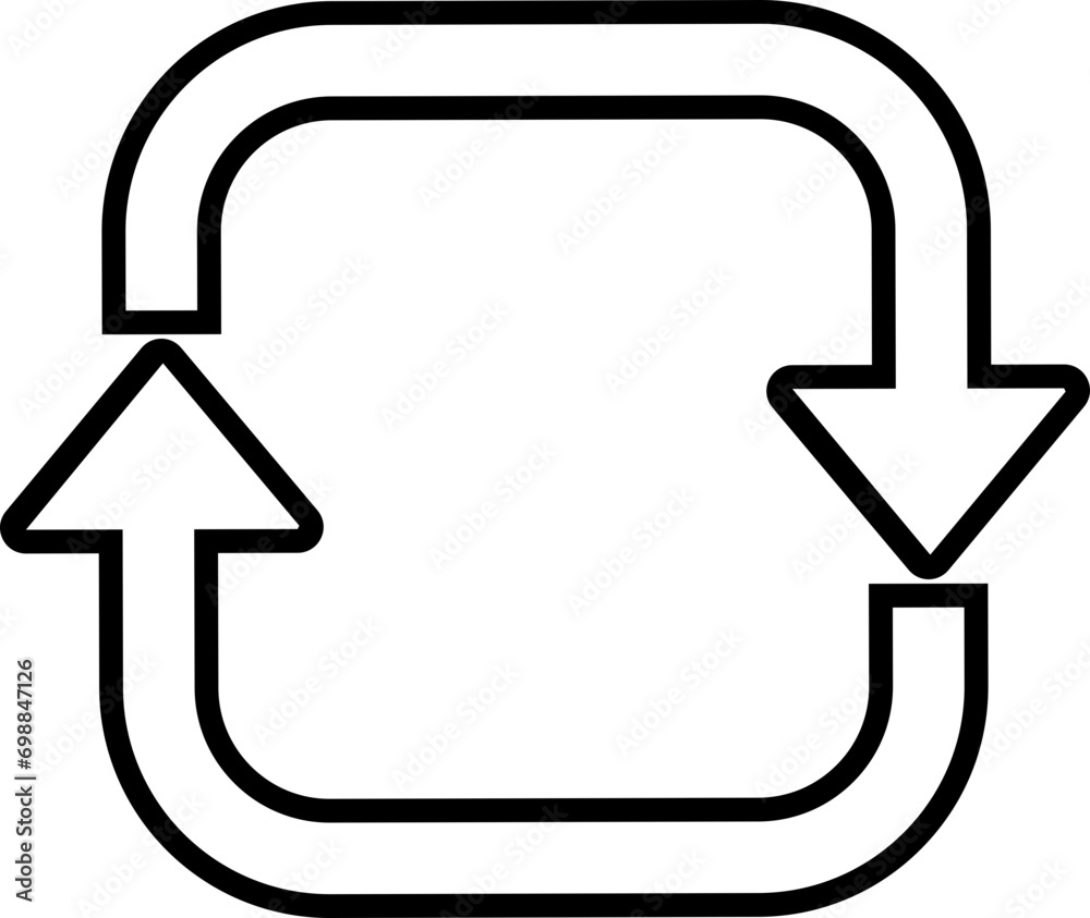 Black line Recycle icon. Rounded angle. Ecology, Bio rotation arrow icon symbol with editable stock. An arrow that revolve endless Reuse concept Recycled. Sign illustration on transparent background. Black line Recycle icon. Rounded angle. Ecology, Bio rotation arrow icon symbol with editable stock. An arrow that revolve endless Reuse concept Recycled. Sign illustration on transparent background.