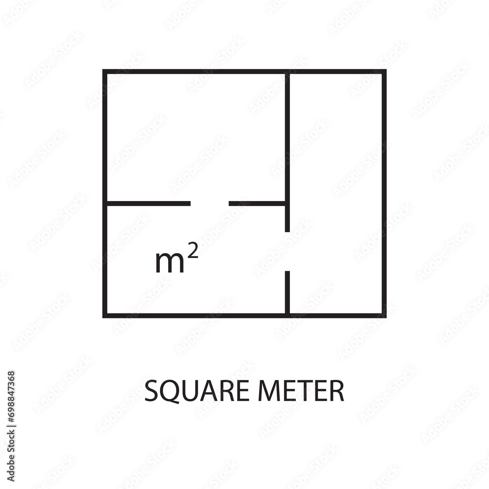 Square Meter creative icon. Square Meter concept simple flat illustration on white background..eps Square Meter creative icon. Square Meter concept simple flat illustration on white background..eps