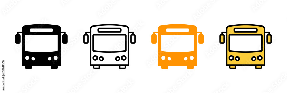 Bus icon set vector. bus sign and symbol. transport symbol Bus icon set vector. bus sign and symbol. transport symbol