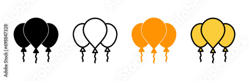Balloon icon set vector. Party balloon sign and symbol