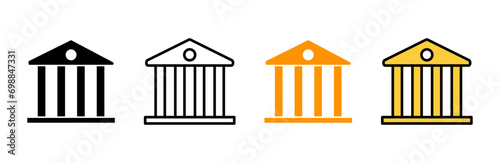 Bank icon set vector. Bank sign and symbol, museum, university