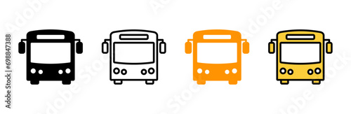 Bus icon set vector. bus sign and symbol. transport symbol